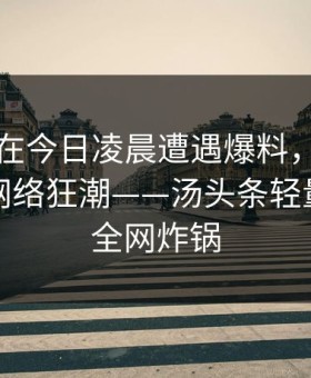 主持人在今日凌晨遭遇爆料，动情瞬间引发网络狂潮——汤头条轻量版下载全网炸锅