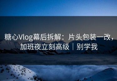 糖心Vlog幕后拆解：片头包装一改，加班夜立刻高级｜别学我