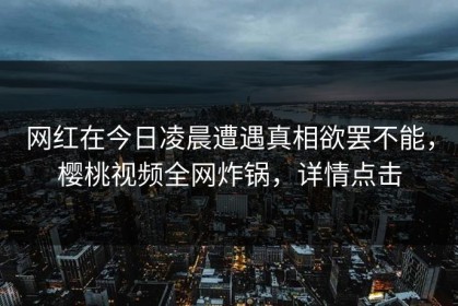 网红在今日凌晨遭遇真相欲罢不能，樱桃视频全网炸锅，详情点击