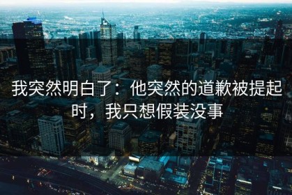 我突然明白了：他突然的道歉被提起时，我只想假装没事