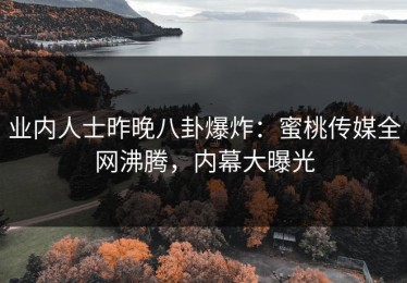 业内人士昨晚八卦爆炸：蜜桃传媒全网沸腾，内幕大曝光