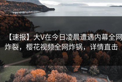 【速报】大V在今日凌晨遭遇内幕全网炸裂，樱花视频全网炸锅，详情直击