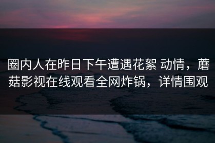 圈内人在昨日下午遭遇花絮 动情，蘑菇影视在线观看全网炸锅，详情围观