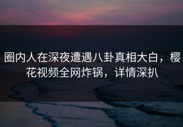 圈内人在深夜遭遇八卦真相大白，樱花视频全网炸锅，详情深扒