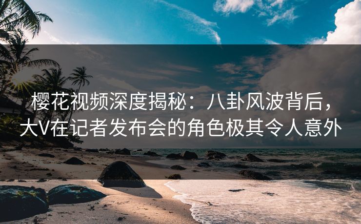 樱花视频深度揭秘：八卦风波背后，大V在记者发布会的角色极其令人意外