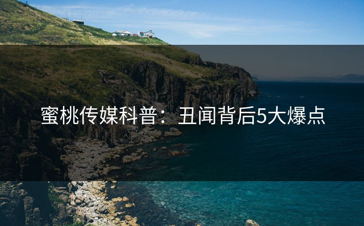 蜜桃传媒科普：丑闻背后5大爆点